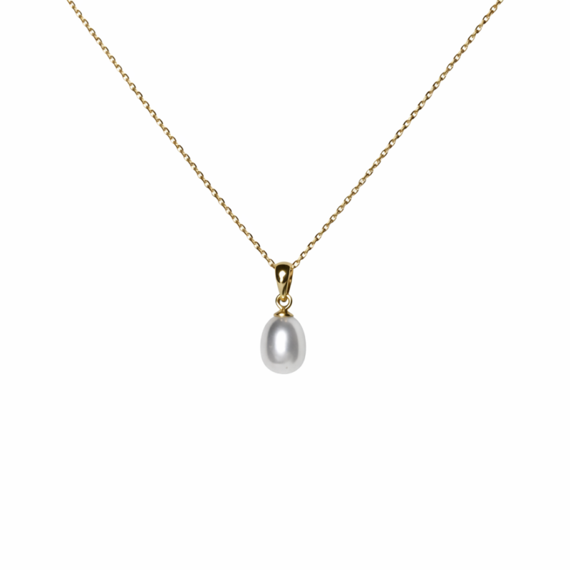 Pozlátený náhrdelník s jemnou riečnou perlou